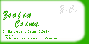 zsofia csima business card